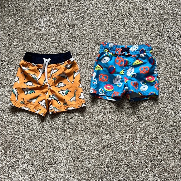 Old Navy Other - Old Navy Cat & Jack Kids Dinosaur and Snack Print Swim Trunks 18-24 Months